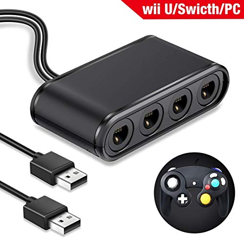 GENERICO Controlador Gamecube para Switch NGC mando con cable USB para Wii  PC GC Blanco